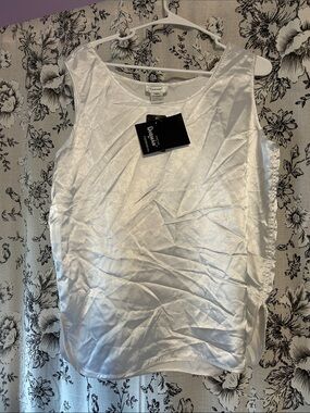 White Satin Scoop Neck Camisole